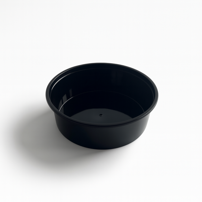 Saladier rond "Buckaty" en PP injecté noir - 600 ml - Ø 14,5 cm - H 4,9 cm - 50 unités