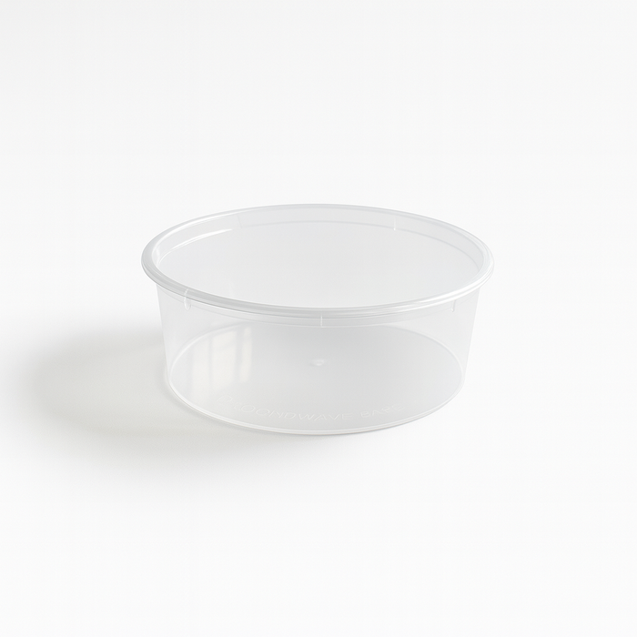 Saladier rond "Buckaty" en PP injecté transparent - 600 ml - Ø 14,5 cm - H 4,9 cm - 50 unités