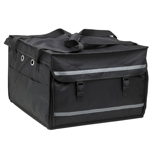Schwarze isolierte Rollerbox mit Rucksackfunktion, 2 Öffnungen und Einlegeboden - 49,5 cm x 49,5 cm x 32 cm - 1 Stück