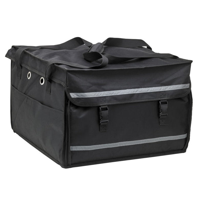 Schwarze isolierte Rollerbox mit Rucksackfunktion, 2 Öffnungen und Einlegeboden - 49,5 cm x 49,5 cm x 32 cm - 1 Stück