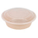 Bol reemp beige PP imprimé avec couvercle transparent - 980 ml - 18,2 cm x 18,2 cm x 6,7 cm. - 50 unités