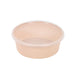 Bol Reemp beige en plastique PP avec couvercle transparent 300ml Ø 12 cm - 50 unités
