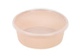 Bol rond beige en plastique PP avec couvercle transparent "Reemp" - 300 ml - Ø 12 cm - H 3,2 cm - 50 unités