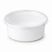 Pot à sauce rond blanc avec couvercle plat transparent - 120 ml - Ø 7,4 cm - H 4,5 cm