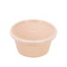 Bol reemp PP beige avec couvercle transparent - 120 ml - 7,7 cm x 7,7 cm x 4 cm. - 100 unités