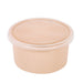 Bol Reemp PP beige avec couvercle transparent - 225 ml - 9,8 cm x 9,8 cm x 4,9 cm. - 50 unités