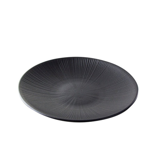 Assiette noire "Black Phoenix" réemployable H 2,8 cm - 12 unités