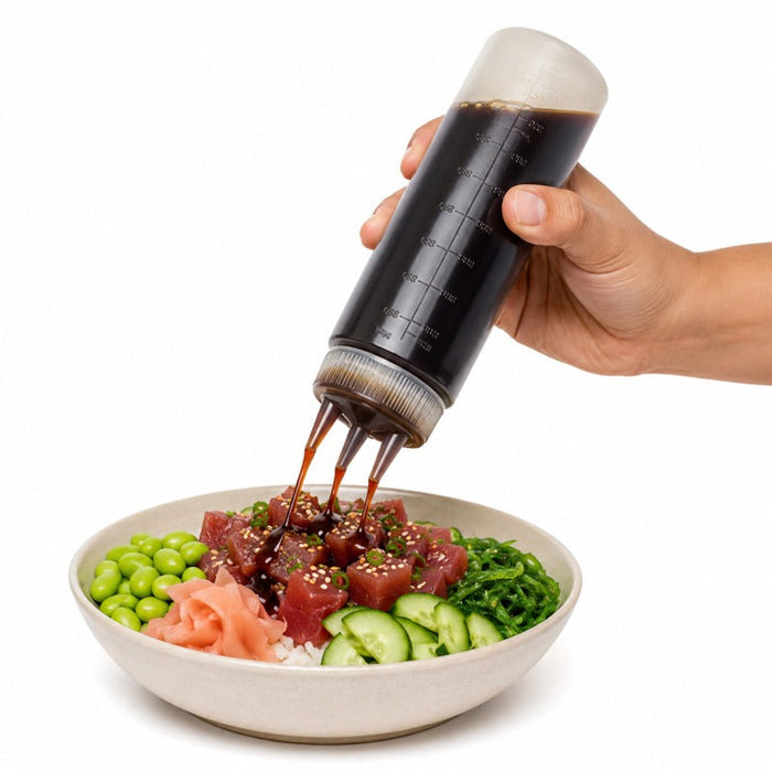 Squeezer souple transparent 3 embouts, plastique BPA free H 29,5 cm 920ml - 6 unités