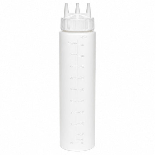 Squeezer souple transparent 3 embouts, plastique BPA free H 29,5 cm 920ml - 6 unités