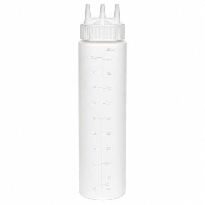 Squeezer souple transparent 3 embouts, plastique BPA free H 29,5 cm 920ml - 6 unités