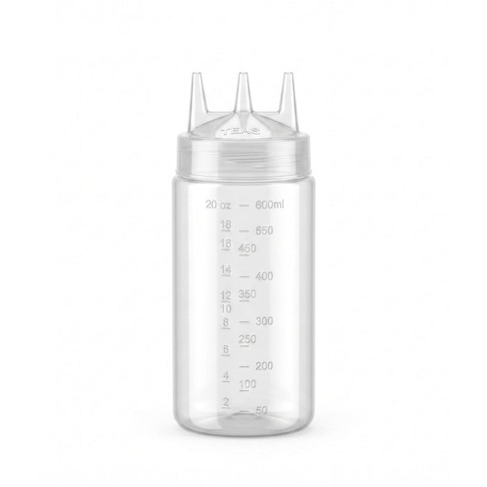 Squeezer souple transparent 3 embouts, plastique BPA free H 18,5 cm 230ml - 6 unités