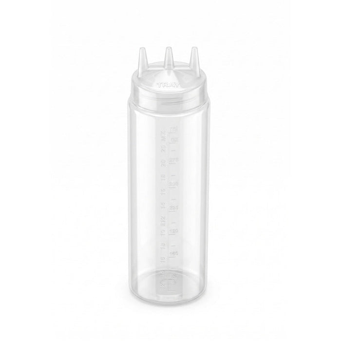 Squeezer souple transparent 3 embouts, plastique BPA free H 19,5 cm 420ml - 6 unités