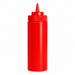Soft red squeeze bottle with 1 nozzle, BPA-free plastic - 630 ml - H 26 cm - 6 pcs