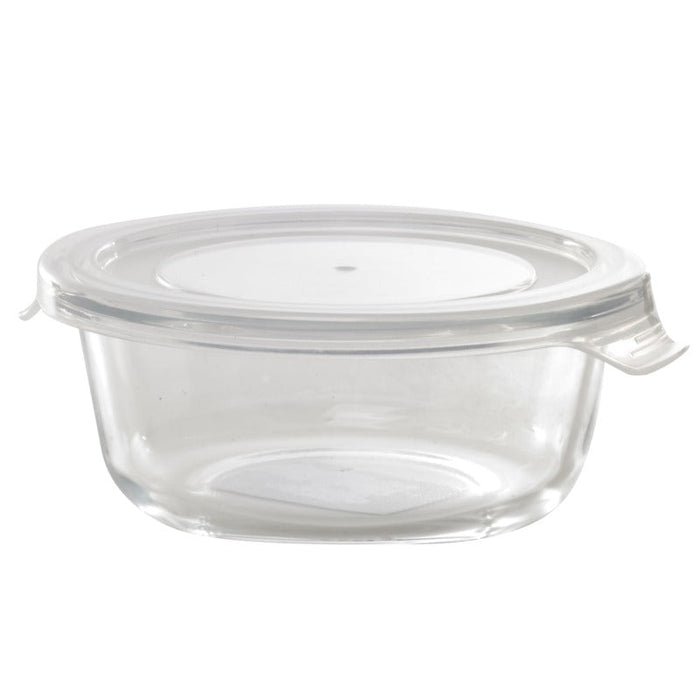 Combo bol CookShow en verre compartimenté+couv PP Ø 13 cm H 6 cm - 36 unités