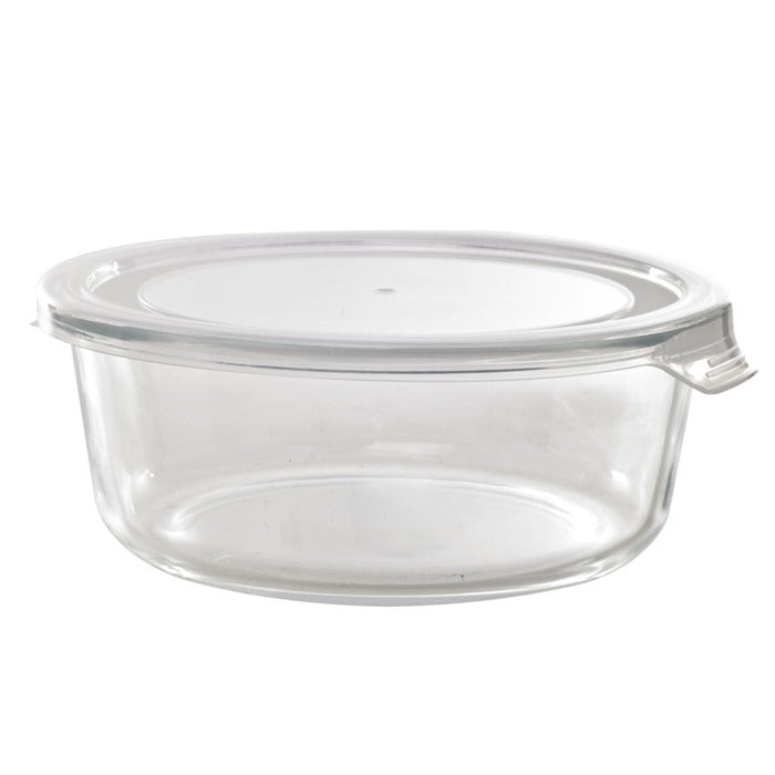 Combo bol CookShow en verre compartimenté+couv PP Ø 17 cm H 7,4 cm - 18 unités