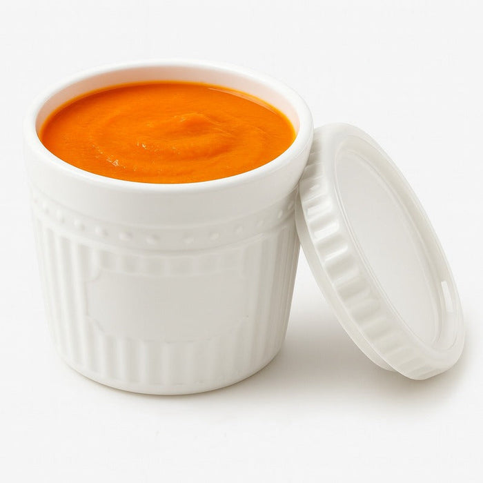 Combo bol CookShow verre opale + couv en plastique PP Ø 8,3 cm H 7,8 cm - 48 unités