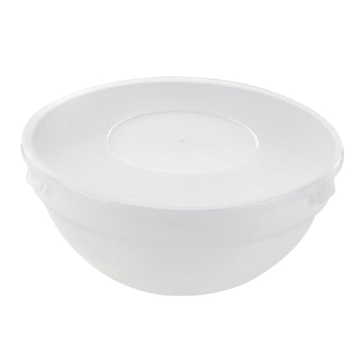 Bol rond en verre opale avec couvercle en plastique PP "CookShow" - 1140 ml - Ø 17,8 cm - H 7,5 cm - 12 unités