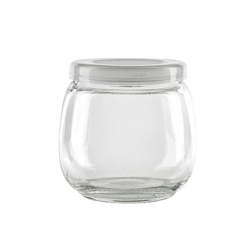 Bocal en verre sphérique avec bouchon en PP - 200 ml - Ø 6,2 cm - H 7 cm