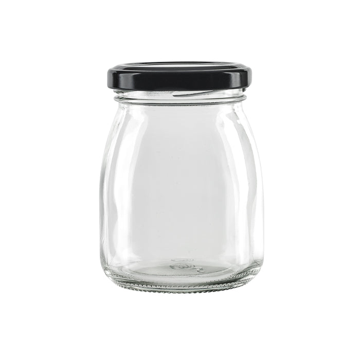 Puddingbecher aus Glas mit schwarzem Eisenverschluss - 200 ml - Ø 6 cm - H 9,1 cm - 30 Stück