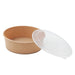 Combo Saladier Kraft et couvercle transparent réutilisable Ø 18,5 cm H 6,8 cm - 10 unités
