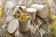 Pot carton brun chaud et froid avec couvercle carton H118mm 560ml