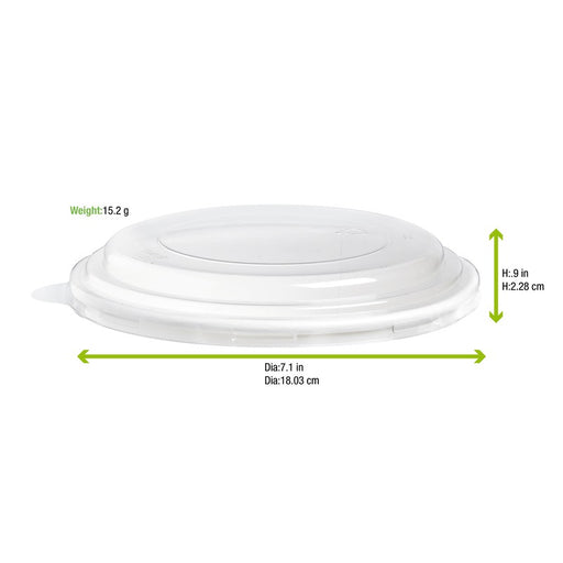 Couvercle plat transparent en plastique RPET