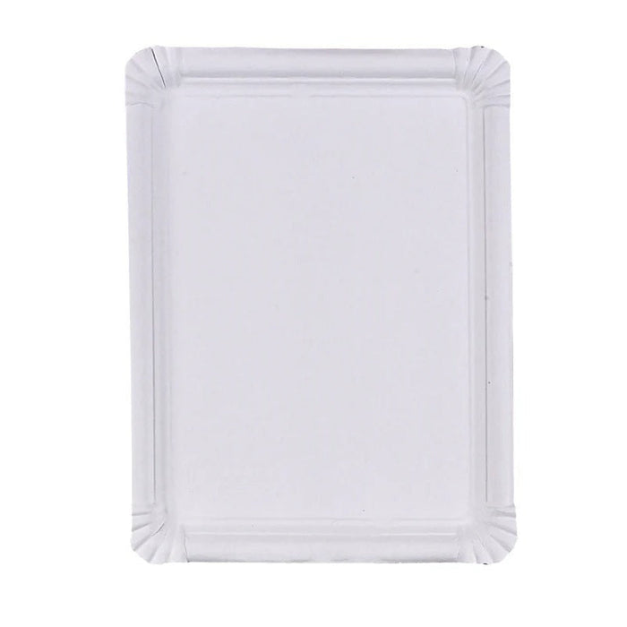 Assiette carton blanc rectangulaire - 6 unités