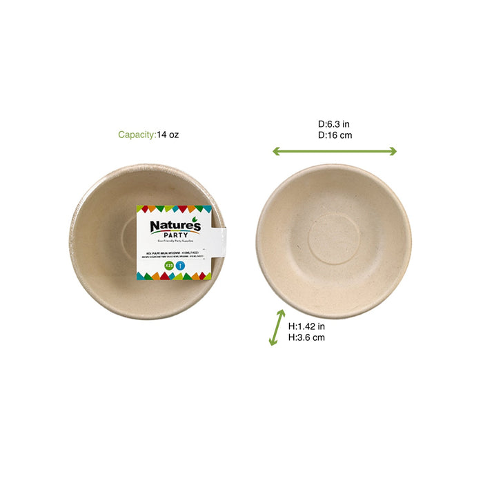 Assiette ronde brune en pulpe - Ø 18 cm - 25 unités