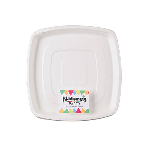 Plateau traiteur carré pulpe blanc 30,4 cm x 30,4 cm x 2,5 cm - 2 unités