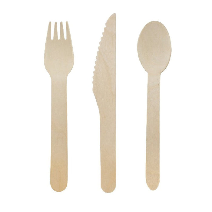 Ménagère bois 3/1 2,1 cm x 0,8 cm x 16,5 cm - 24 unités (8X3 pieces)