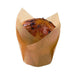 Caissette de cuisson tulipe "Krafty" en papier brun siliconé - Ø base 6 cm - H 10 cm - 12 unités