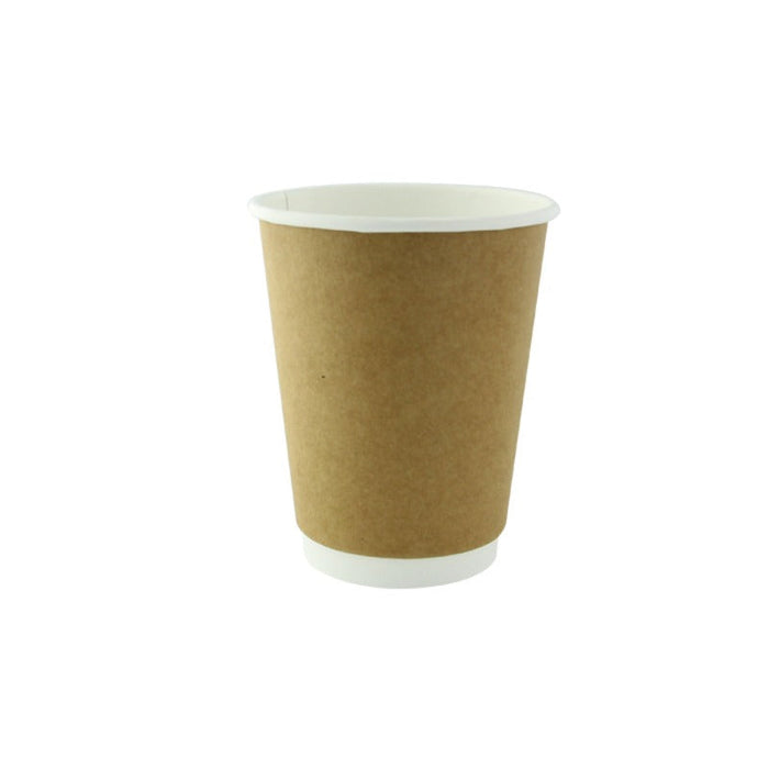 Gobelet carton double paroi PLA - 340 ml - Ø 9 cm - H 11 cm - 6 unités