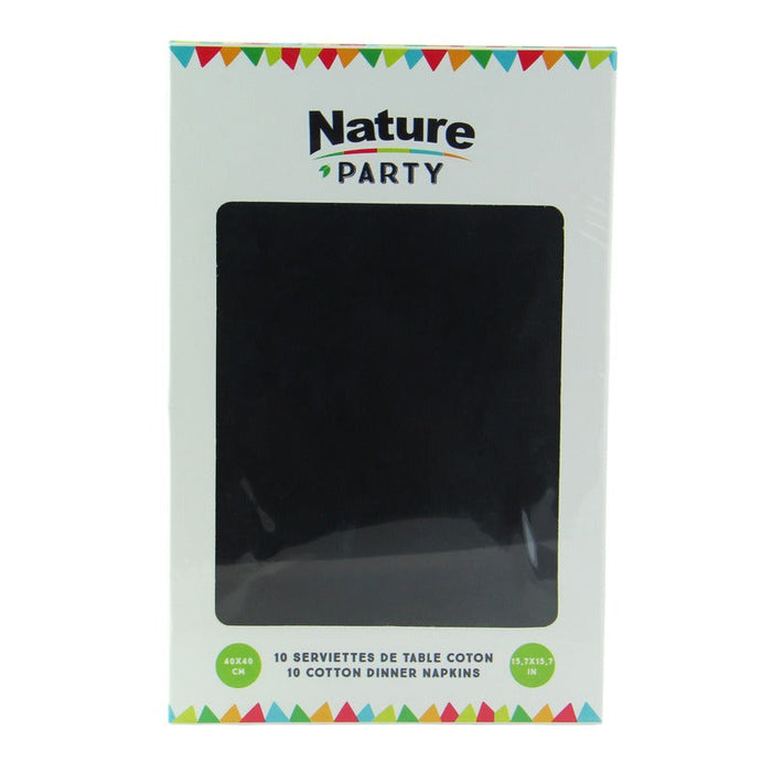 Serviette coton noir - 10 unités