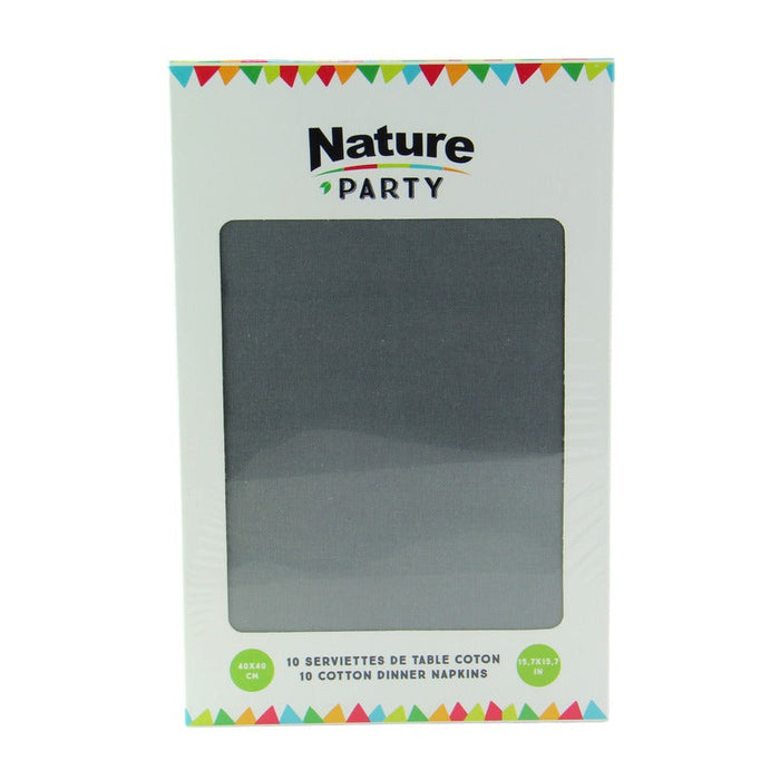 Serviette coton gris - 10 unités