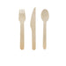 Kit couverts bois 3/1: couteau fourchette cuillÃ¨re, emballage kraft 16,5 cm - 50 unitÃ©s