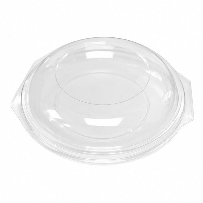Saladier rond plat en PET transparent avec couvercle à charnière - 500 ml - Ø 19,2 cm - H 3 cm - 80 unités