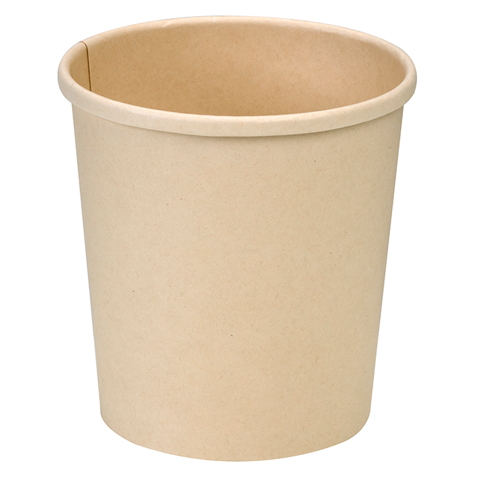 Pot carton fibre de bambou chaud et froid avec couvercle laminé PLA 16OZ