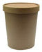 Pot carton brun chaud et froid avec couvercle carton 940 ml Diam: 11,6 cm 11,6 x 8,8 x 13,5 cm - 25 unitÃ©s