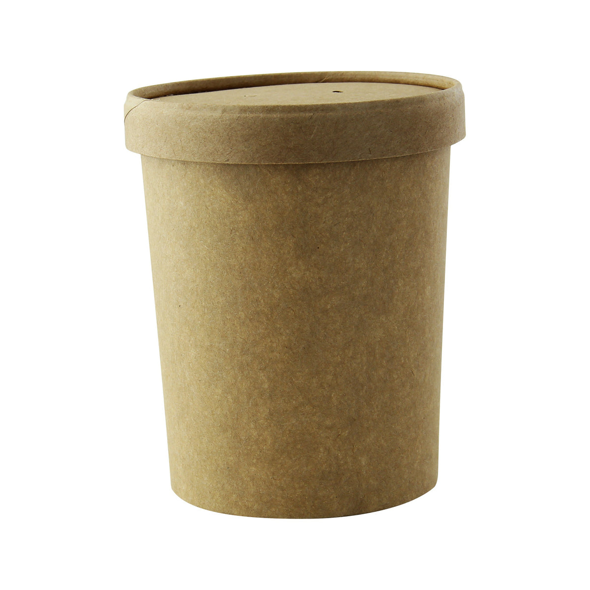 Brown kraft cardboard pot with cardboard lid, for hot and cold food ...