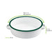 Enamel plat rond avec anses  acier emaillé blanche /bord vert 1000ml - diam180mm h50mm x 12pcs